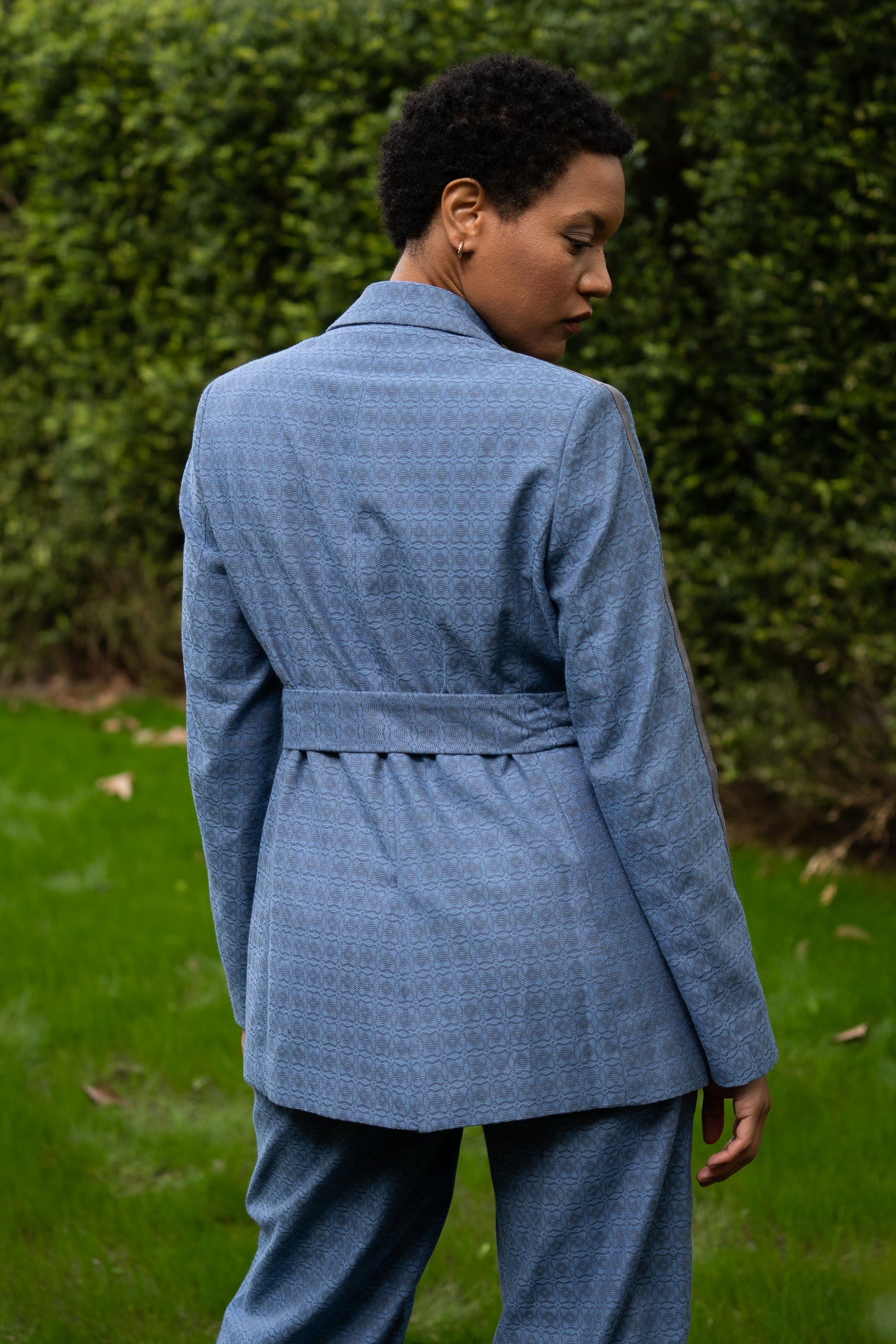 Blue Tile 100%Cotton Slim Fit Blazer