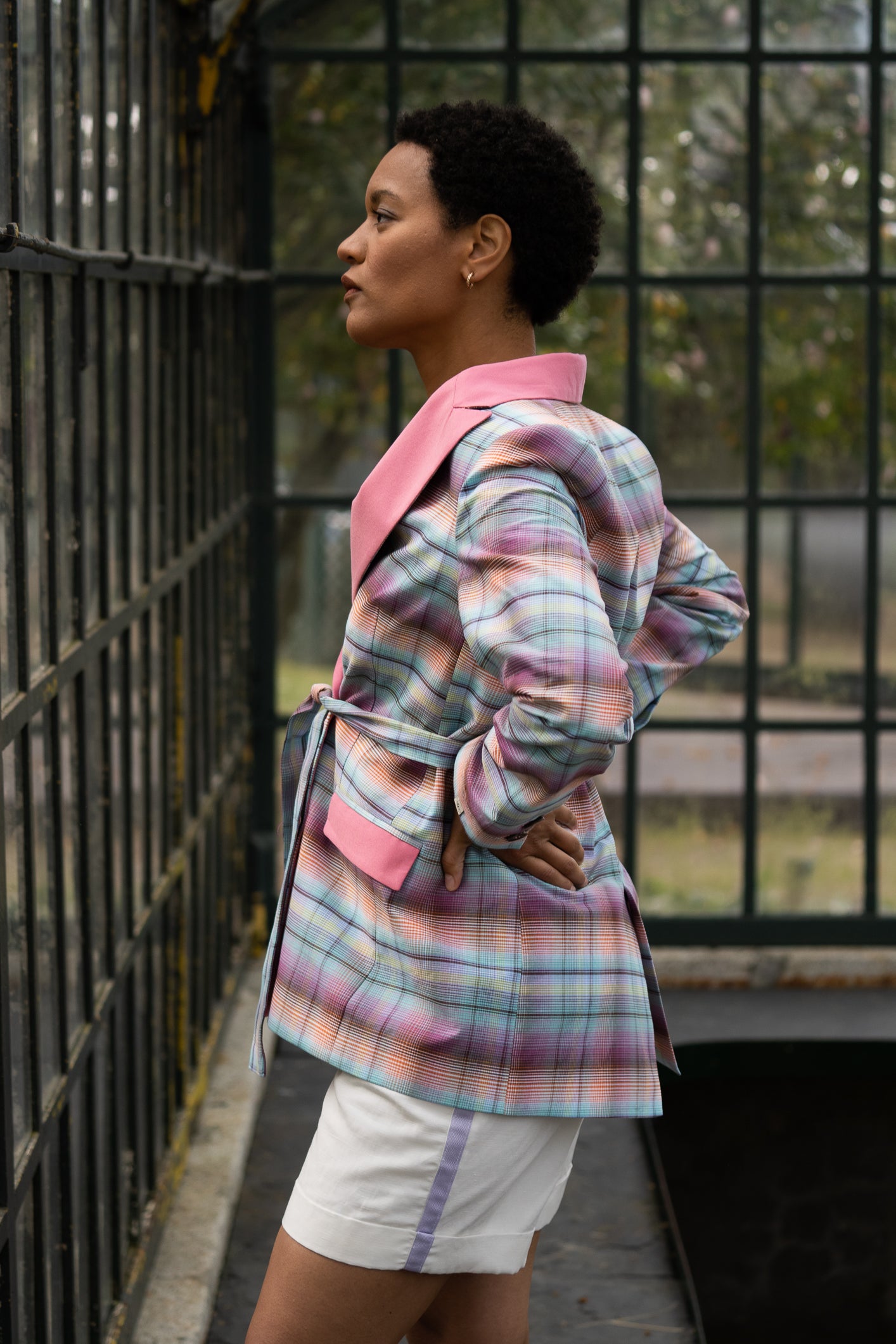 Rainbow 100%Cotton Oversized Blazer