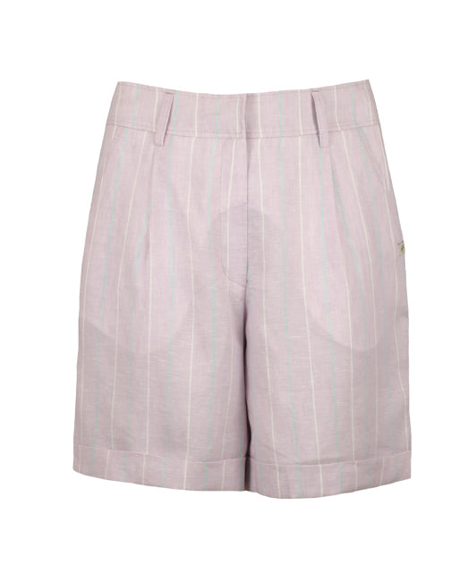 Lilac 100%Linen Shorts