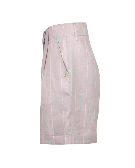 Lilac 100%Linen Shorts