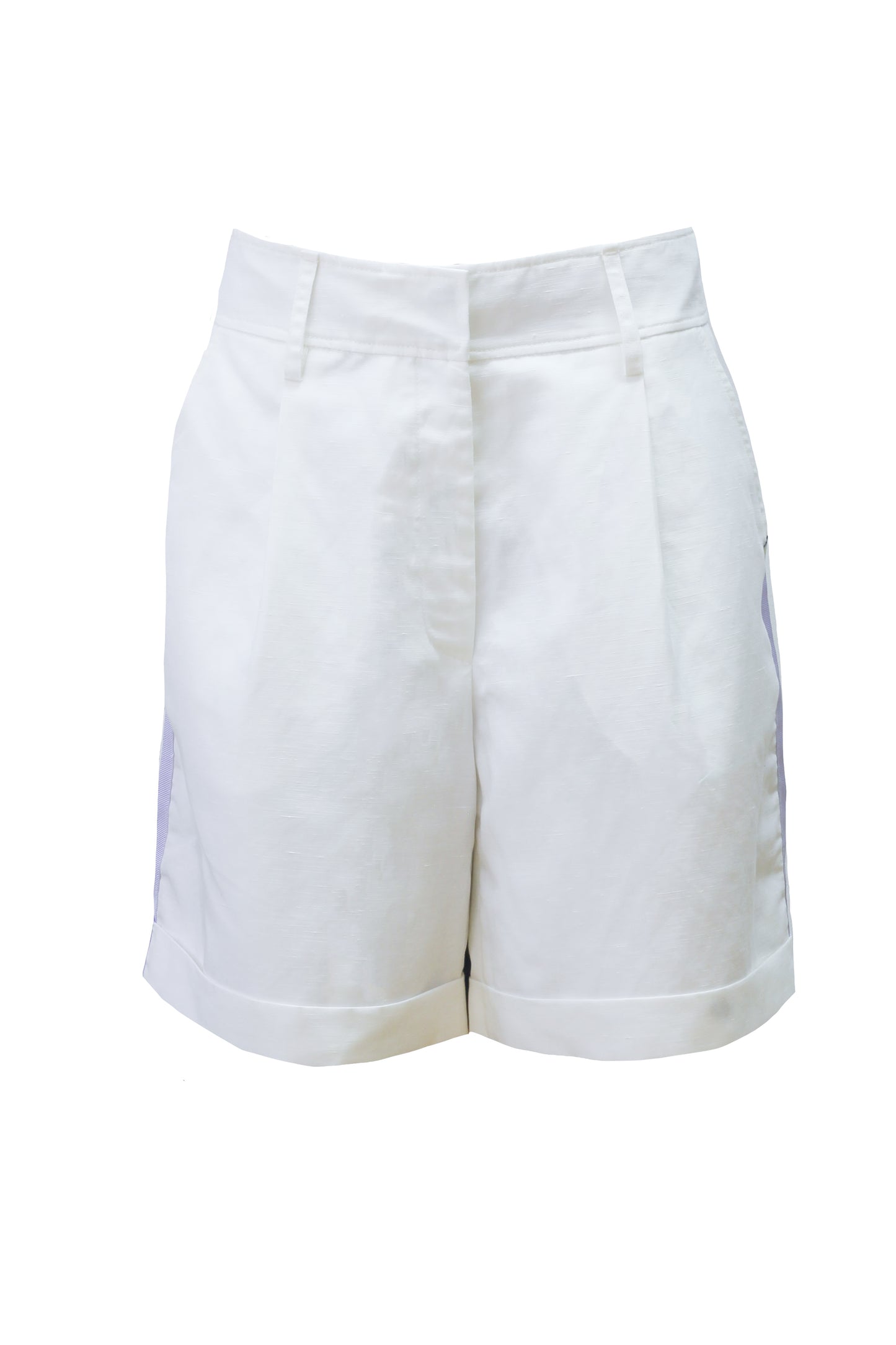 White/Lilac Tencel&Linen Shorts