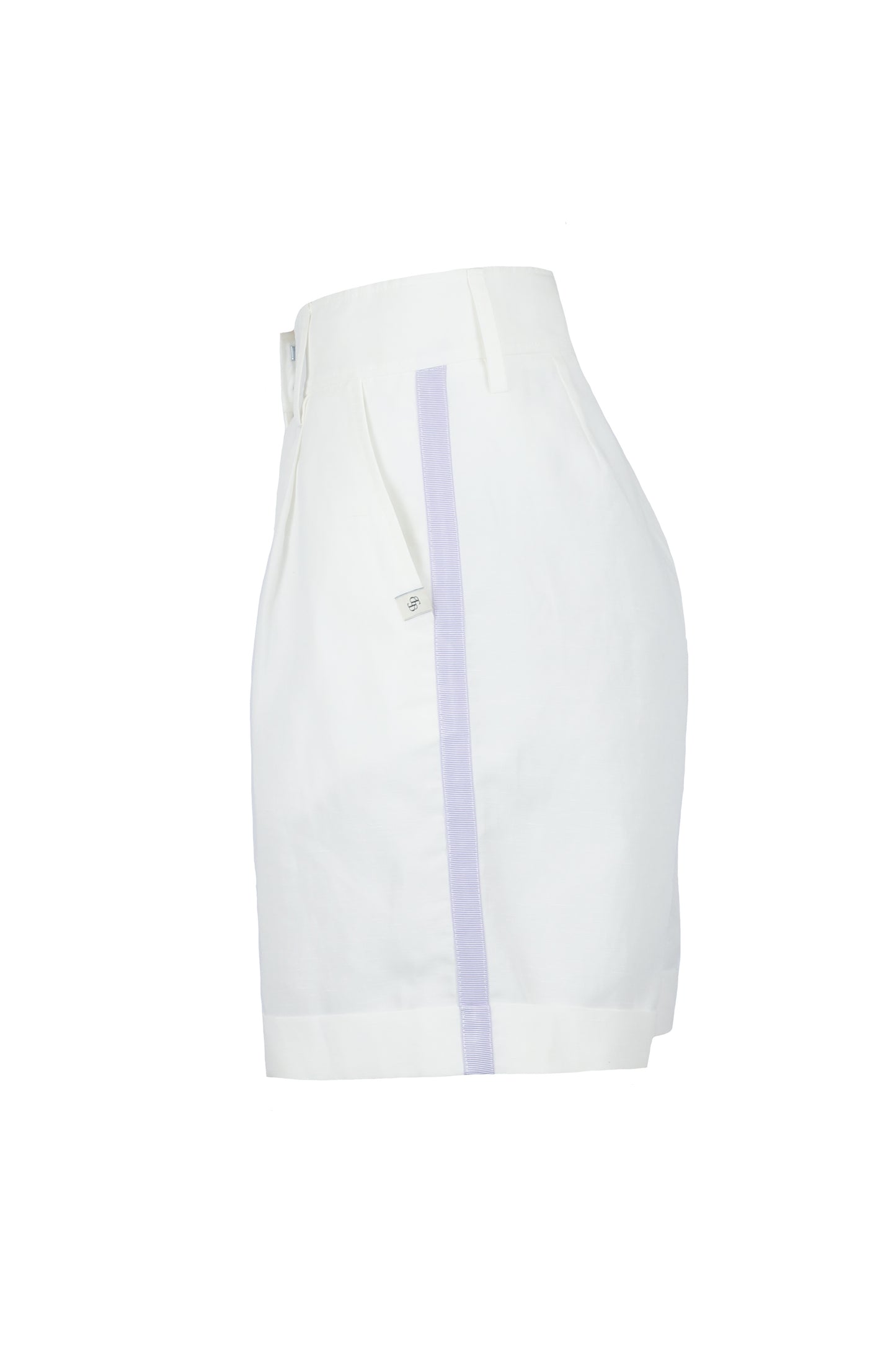 White/Lilac Tencel&Linen Shorts