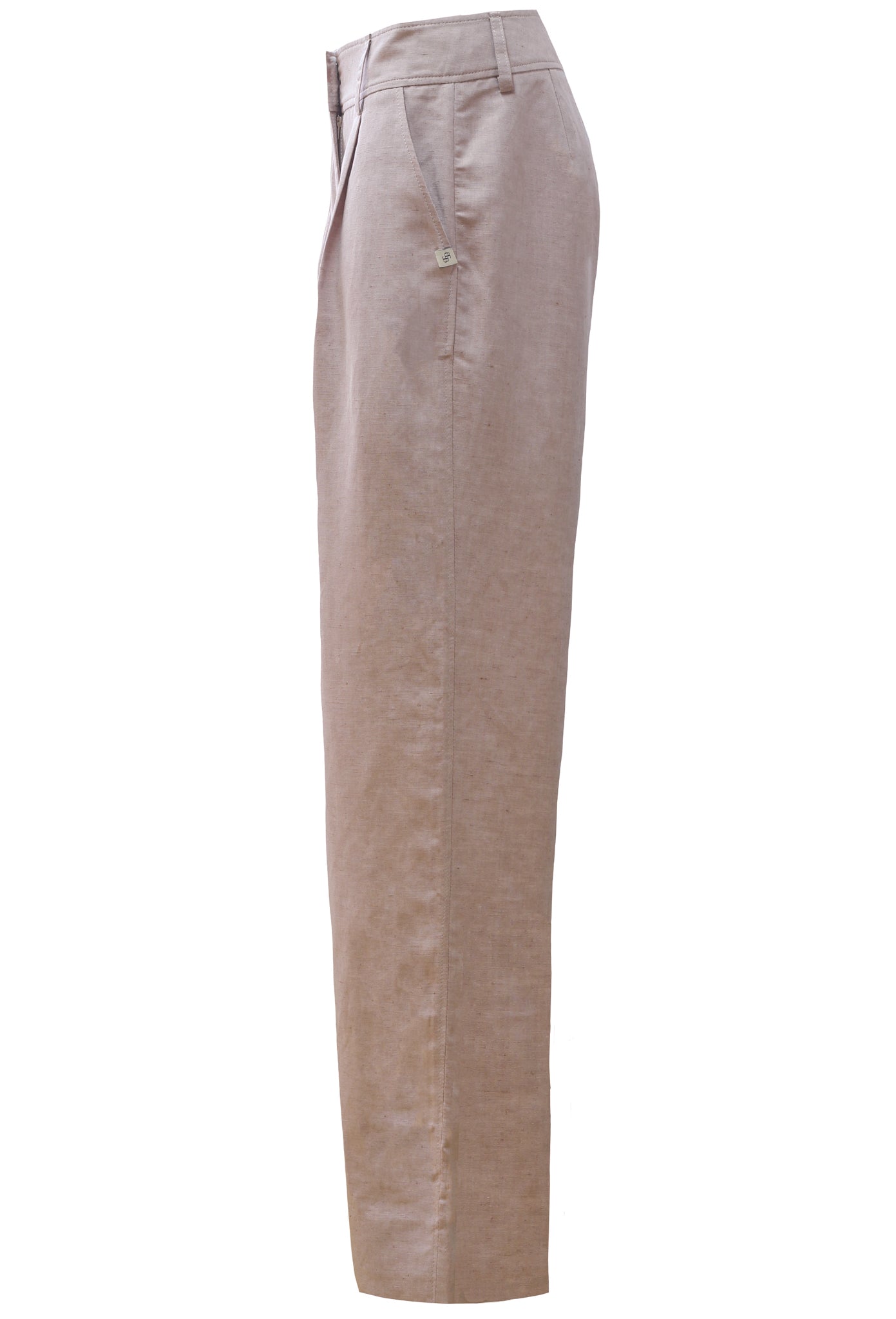 Hazelnut Tencel&Linen Wide Leg Trousers
