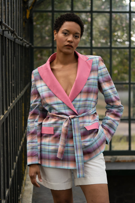 Rainbow 100%Cotton Oversized Blazer