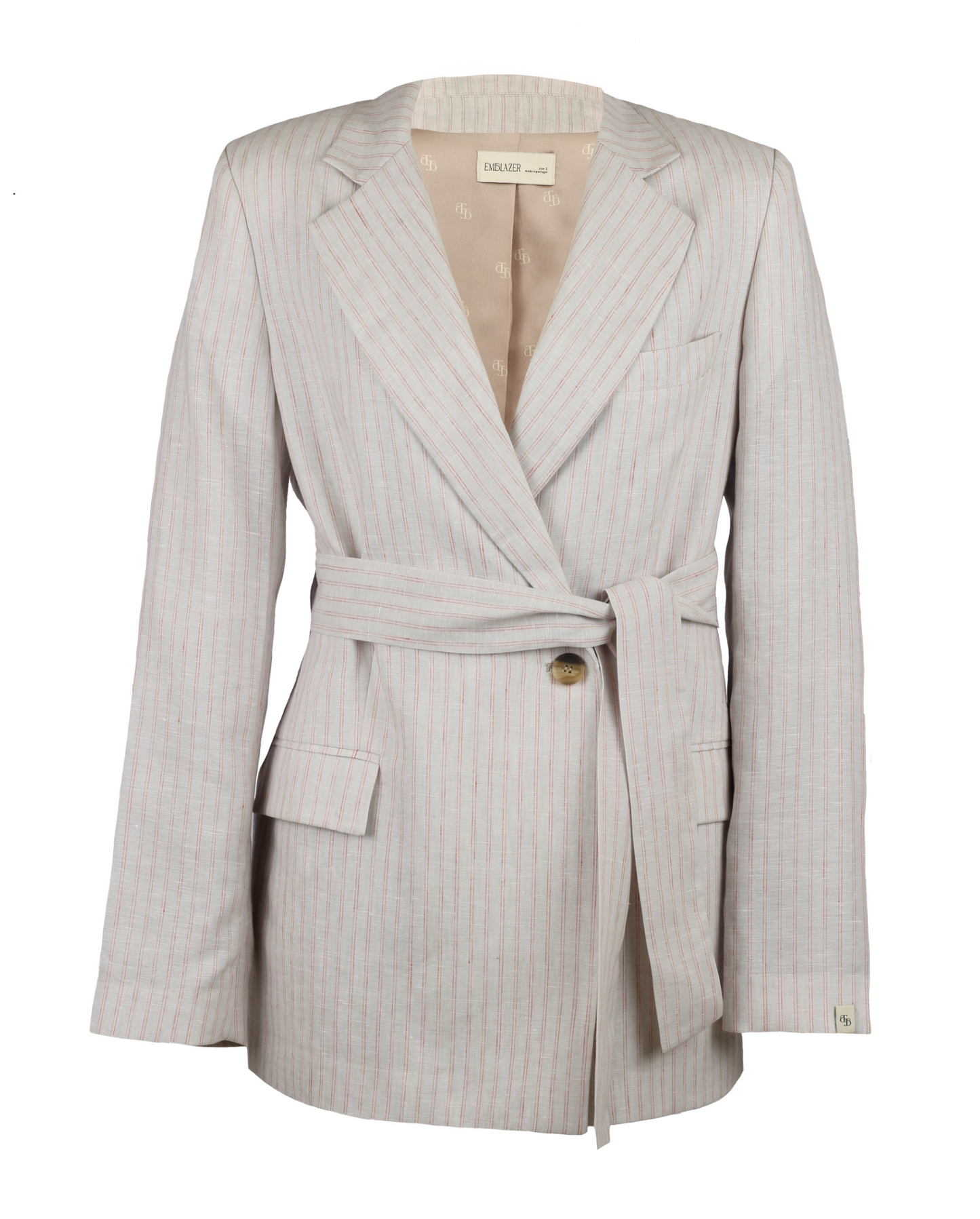 Red Stripes 100%Linen Slim Fit Blazer