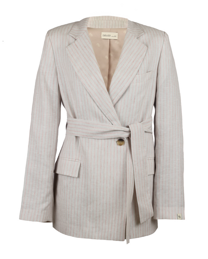 Red Stripes 100%Linen Slim Fit Blazer