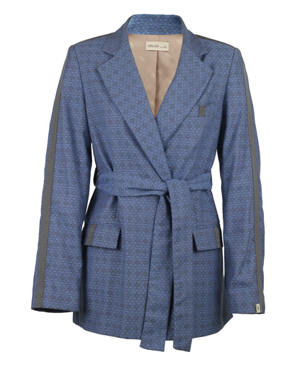 Blue Tile 100%Cotton Slim Fit Blazer
