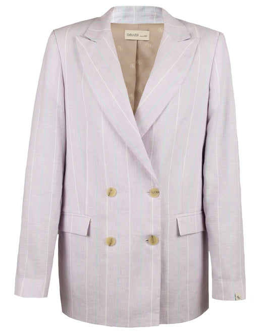Lilac 100%Linen Oversized Blazer