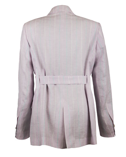 Lilac 100%Linen Oversized Blazer