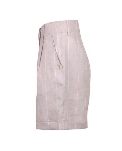 Lilac 100%Linen Shorts