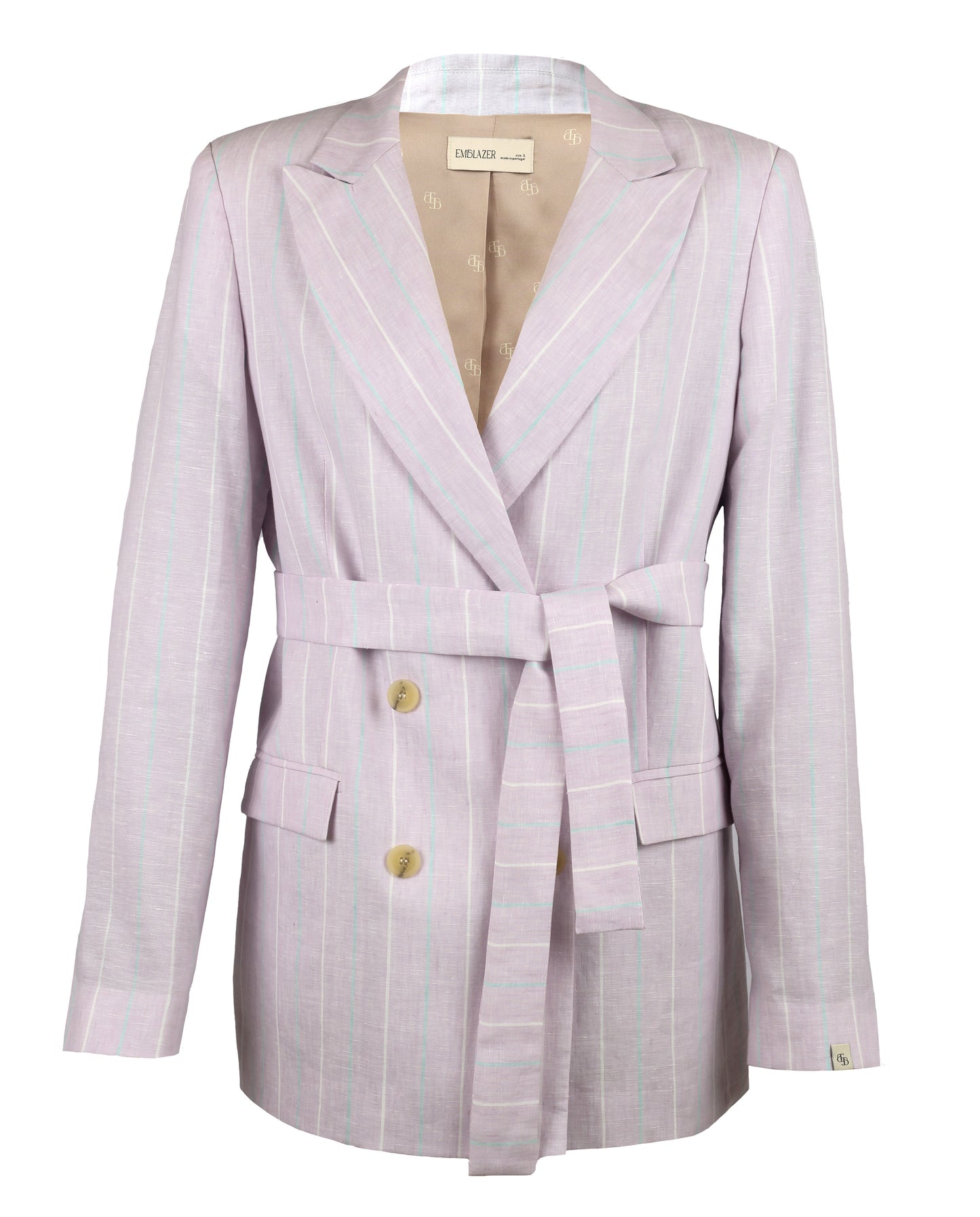 Lilac 100%Linen Oversized Blazer