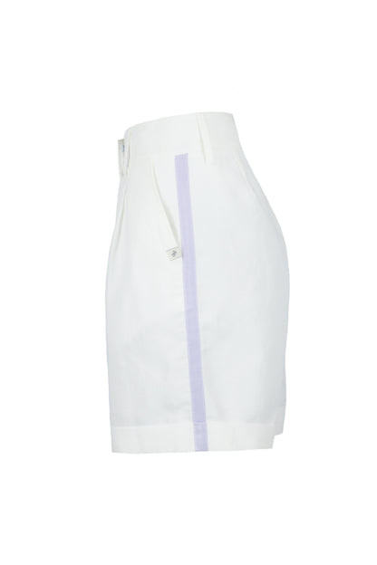 White/Lilac Tencel&Linen Shorts