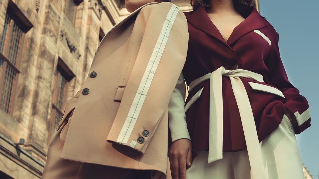 Burgundy Twisted Slim Fit Blazer