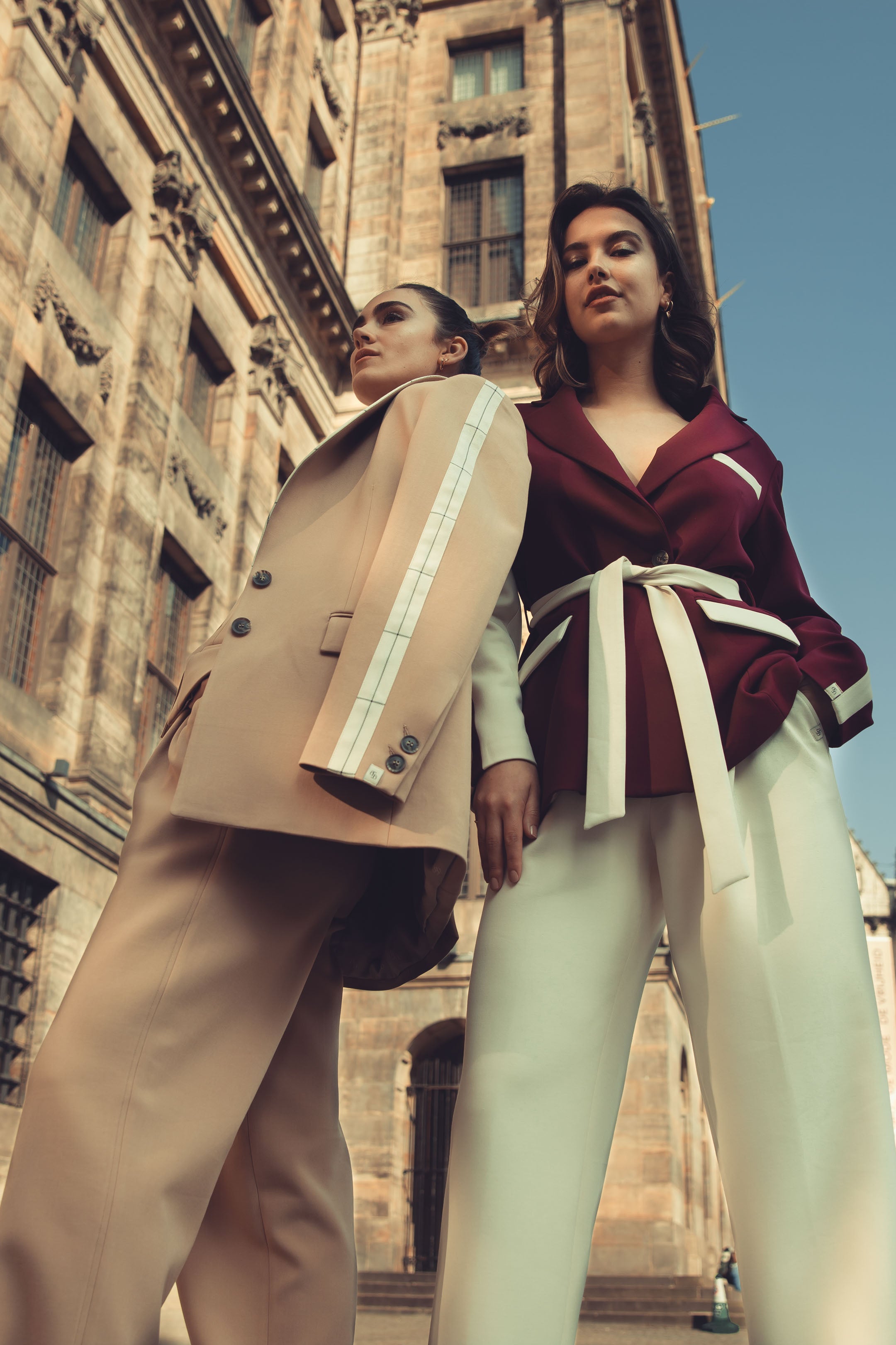 Burgundy Twisted Slim Fit Blazer