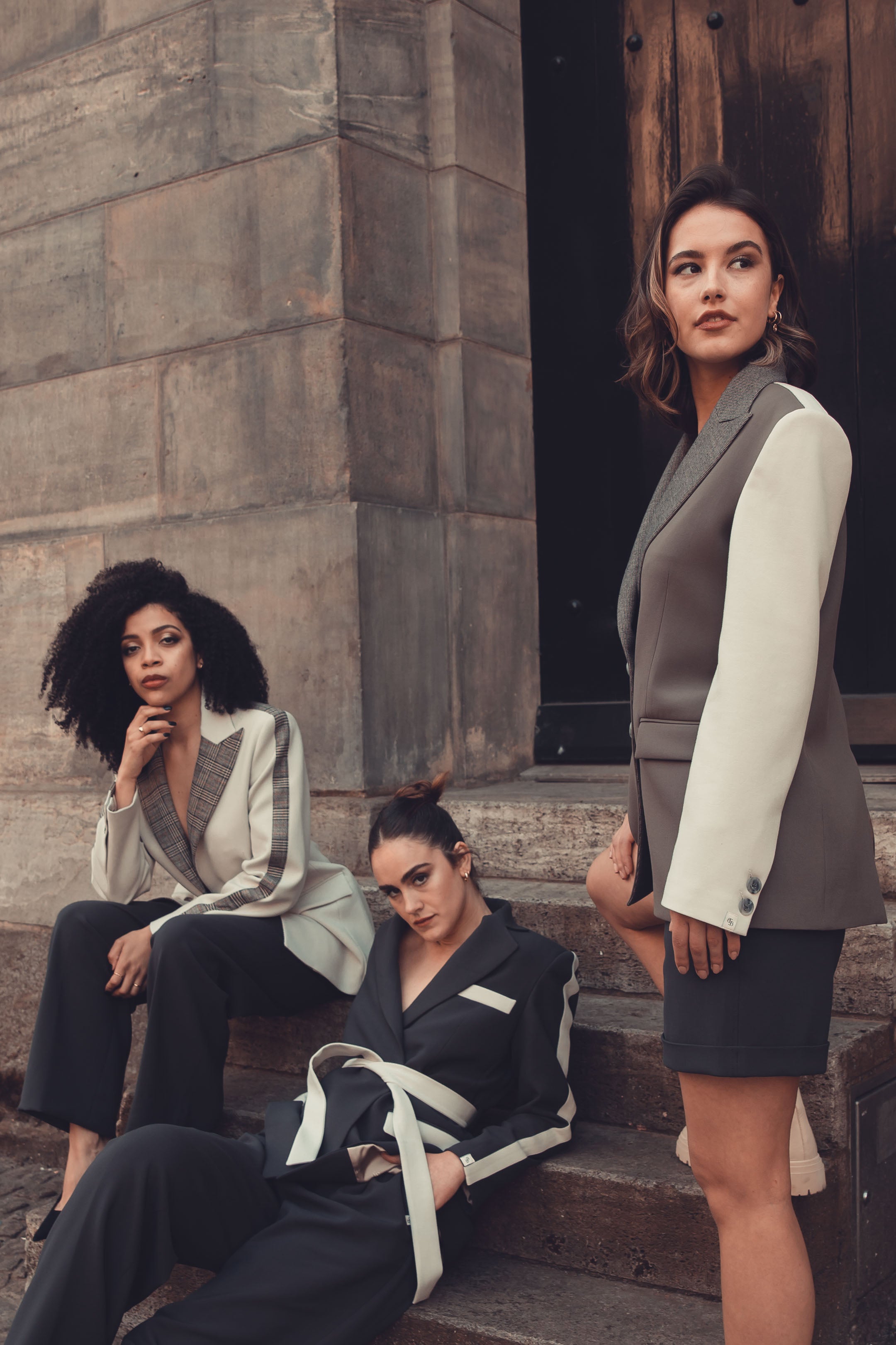 Tartan Collar Loose Fit Blazer