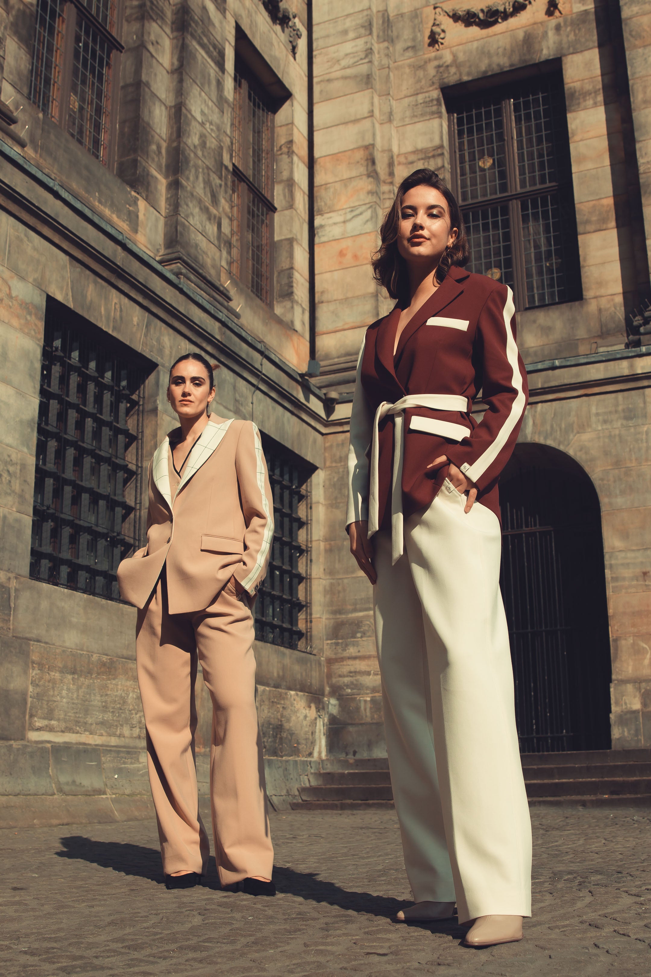 Burgundy Twisted Slim Fit Blazer